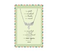 Quan Jewelry Collier avec pendentif phénix pour femme, breloque oiseau avec carte de motivation, ton argent, 100 % fait à la main