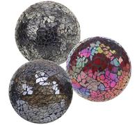 Quancru 3pcs 8.5cm Boule en Verre Mosaïque Sphère en Verre Miroir Orbs DIY Bowl Table Decoration Ornements de Photographie pour Les Fêtes de Mariage