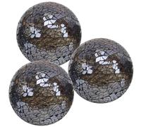 Quancru 3pcs 8.5cm Boule en Verre Mosaïque Sphère en Verre Miroir Solide Décoration de Centre de Table Vases Remplissage de Bols Maison Mariage Fête