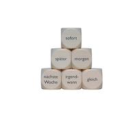 Quand ? Cube de décision en bois 30 mm - 1 pièce - 4140