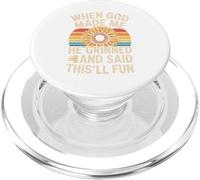 Quand Dieu m'a créé, il a souri et a Dit Que ce Serait Amusant et Sarcastique PopSockets PopGrip pour MagSafe