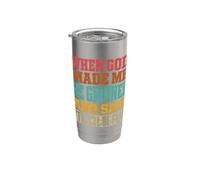Quand Dieu m'a créé, il a souri et m'a dit que ce serait amusant et rétro Gobelet isotherme en acier inoxydable double paroi
