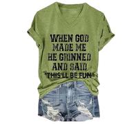 Quand Dieu m'a Fait, il a Dit Que ce Sera Un t-Shirt à col en v à col (Green M)