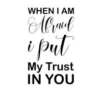 quand j'ai peur, je mets ma confiance en toi Stickers muraux 57.6x96cm Décoration de carrosserie Noir