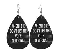 Quand je mourrai, ne me laissez PAS voter démocrate. Boucles d'oreilles en cuir bien visibles, accessoire de mode, parfaites pour les fêtes, les vacances et le quotidien.