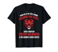 Quand Je Viens dans l'enfer, Le Diable quitte Son trône. T-Shirt Graphique avec Valeur, Homme, Noir, XL