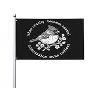 Quand la cruauté devient normale, la compassion paraît radicale. Drapeau politique 90 x 150 cm pour jardin ou extérieur.