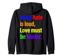 Quand la Haine est Forte, l'amour Doit être Plus Fort Rainbow Pride LGBTQ Sweat à Capuche
