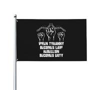 Quand la tyrannie devient la loi, la rébellion devient un devoir Design Drapeau décoratif extérieur de qualité supérieure de 3 x 5 pieds - Couleurs vives, coupe-vent et résistant à l'eau - Idéal pour