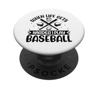 Quand la Vie Devient Plus Difficile, Je Joue au Baseball PopSockets PopGrip Adhésif