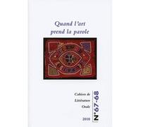 Quand l'art prend la parole Tome 67 -68 - Collectif - Inalco Presses - broché - Revue