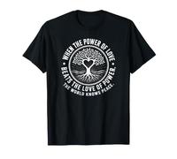 Quand Le Pouvoir de l'amour Bat l'amour du Pouvoir Peace Tree T-Shirt