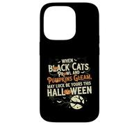 Quand Les Chats Noirs rôdent et citrouilles Brillent Halloween drôle Coque pour iPhone 14 Pro