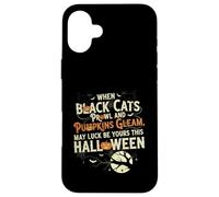 Quand Les Chats Noirs rôdent et citrouilles Brillent Halloween drôle Coque pour iPhone 16 Plus