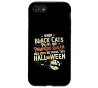 Quand Les Chats Noirs rôdent et citrouilles Brillent Halloween drôle Coque pour iPhone SE (2020) / 7/8