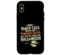 Quand Les Chats Noirs rôdent et citrouilles Brillent Halloween drôle Coque pour iPhone X/XS
