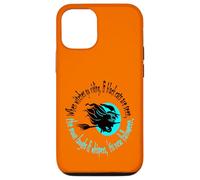 Quand Les sorcières Font de l'équitation à l'approche d'halloween Aqua Text Coque pour iPhone 12/12 Pro