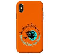 Quand Les sorcières Font de l'équitation à l'approche d'halloween Aqua Text Coque pour iPhone X/XS