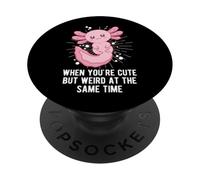 Quand Mignon mais Bizarre en même Temps Les Amoureux des Animaux Axolotl PopSockets PopGrip Adhésif
