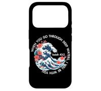 Quand tu traverses Les eaux Profondes, Bible Japonaise sur Les Vagues de Kanagawa Coque pour iPhone 17 Pro