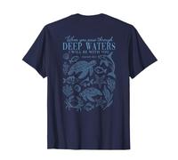 Quand tu traverses les eaux profondes (Ésaïe 4:3, 2), Bible au dos T-Shirt