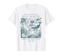 Quand tu traverses les eaux profondes Ésaïe 43:2 Art chrétien T-Shirt
