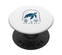 Quand tu traverses Les eaux Profondes Ésaïe 43:2 La Foi chrétienne PopSockets PopGrip Adhésif