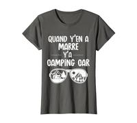 Quand y'en a marre y'a Camping Car Cadeau Papy Camping T-Shirt, Femme, Asphalte, 3XL