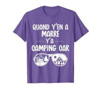 Quand y'en a marre y'a Camping Car Cadeau Papy Camping T-Shirt, Homme, Violet Chiné, XXL