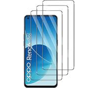 Quanen Lot de 3, Verre Trempé pour Oppo Reno 6 5G Film Protection écran - Anti Rayures - sans Bulles d'air -Ultra Résistant (HD Ultra Transparent) Dureté 9H Glass