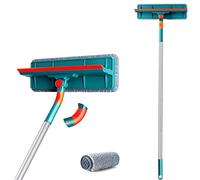 Quanerba 2 en 1 Nettoyeur Vitre, Raclette Vitre Telescopique, Raclette Vitre Silicone Manche Telescopique (Longueur 172cm), Mouilleur Vitre Professionnel
