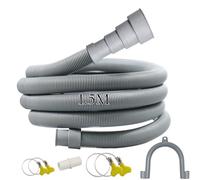 Quanerba Tuyau de Vidange Universel 1/1.5/2/ 3/4/ 5M Pour Machines à Laver, SèChe-Linge, Lave-Vaisselle avec 1 Adaptateur, 4 Colliers de Serrage, 1 Support de En U (1,5M)
