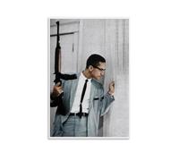 QUANHAIUSUU Malcolm X Poster HD sur toile pour salon, chambre à coucher, bureau, décoration artistique créative cadeau