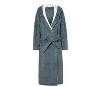 quanmengsh511 Peignoir De Luxe en Molleton De Corail Super Doux pour Femmes Hiver Chaud Confortable Peignoir avec Capuche Longue Robe De Chambre,Vert,XXL, (1221SUNY)