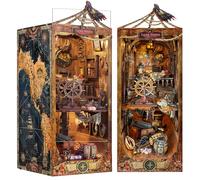 Quanquer DIY Book Nook Kit pour Adultes_avec Protection Anti-poussière et lumière LED 3D Maison de poupées Miniature en Bois BookNook Fantasy_Creativity Cadeau pour Ados (Age of Sail)