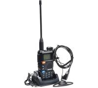 Quansheng Uv-5R Plus Talkie Walkie Longue Portée Avec Oreillette En D Forme Et Micro Ptt Vhf Uhf 200 Canaux Radio Portable Rechargeable Professionnelle Am/Fm/Dtmf, Vox, Fréquence Copie,Noaa Météo