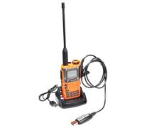 QUANSHENG UV K5(8) Talkie Walkie Longue Portée avec câble de Programmation VHF UHF 200 Canaux Radio Portable Rechargeable Professionnelle AM/FM/DTMF, VOX, Réplication Fréquence, NOAA Météo (Orange)