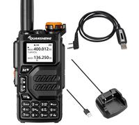 QUANSHENG UV-K5 Talkie Walkie Longue Portée avec câble de Programmation VHF UHF 200 Canaux Radio Portable Rechargeable Professionnelle AM/FM/DTMF, VOX, Réplication Fréquence, NOAA Météo