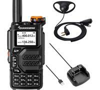 Quansheng Uv-K5 Talkie Walkie Longue Portée Avec Oreillette En D Forme Et Micro Ptt Vhf Uhf 200 Canaux Radio Portable Rechargeable Professionnelle Am/Fm/Dtmf, Vox, Fréquence Copie,Noaa Météo