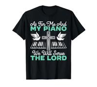 Quant à Moi et à Mon Piano, Nous servirons Le Seigneur Christian T-Shirt Graphique avec Valeur, Homme, Noir, M