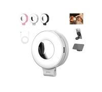 Quantifty Lampe à selfie magnétique 3 en 1 pour téléphone, lumière magnétique portable avec miroir, anneau lumineux pliable à 360°, trois températures de couleur douce, pour enregistrement de