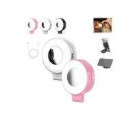 Quantifty Lampe à selfie magnétique 3 en 1 pour téléphone, lumière magnétique portable avec miroir, anneau lumineux pliable à 360°, trois températures de couleur douce, pour enregistrement de