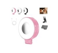 Quantifty Lampe à selfie magnétique 3 en 1 pour téléphone, lumière magnétique portable avec miroir, anneau lumineux pliable à 360°, trois températures de couleur douce, pour enregistrement de