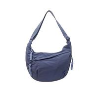 Quantifyn/Corelration Bag, Women's Fashion Plain Color Nylon Crossbody Hobo Bags, Lightweight Crescent Bags (Blue)