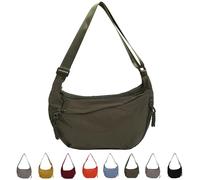 Quantifyn Crossbody Bag Adjustable Strap 3Braided Zipper Pockets Divider inside,Fashion Plain Color Nylon Crossbody Hobo Bag