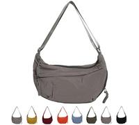 Quantifyn Crossbody Bag Adjustable Strap 3Braided Zipper Pockets Divider inside,Fashion Plain Color Nylon Crossbody Hobo Bag