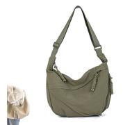 Quantifyn Crossbody Bag,Quantifyn Fashion Plain Color Nylon Crossbody Hobo Bag Divider Inside,Adjustable Strap,for Woman (Green)