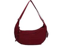 Quantifyn Crossbody Bag,Quantifyn Women's Fashion Plain Color Nylon Crossbody Bag,Adjustable Strap Divider Inside Crossbody Bags (Red)