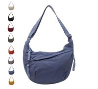 Quantifyn Women'S Fashion Plain Color Nylon Crossbody Hobo Bag, Nylon Crossbody Bags For Women, Quantifyn Crossbodys Bag (Blue)