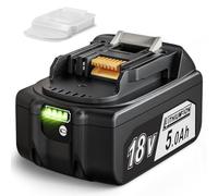 Quantrex 18V 5,0Ah BL1850B Batterie de Rechange pour Makita BL1850B BL1860 BL1860B BL1850 BL1840B BL1840 LXT-400 avec indicateur LED avec Couvercle